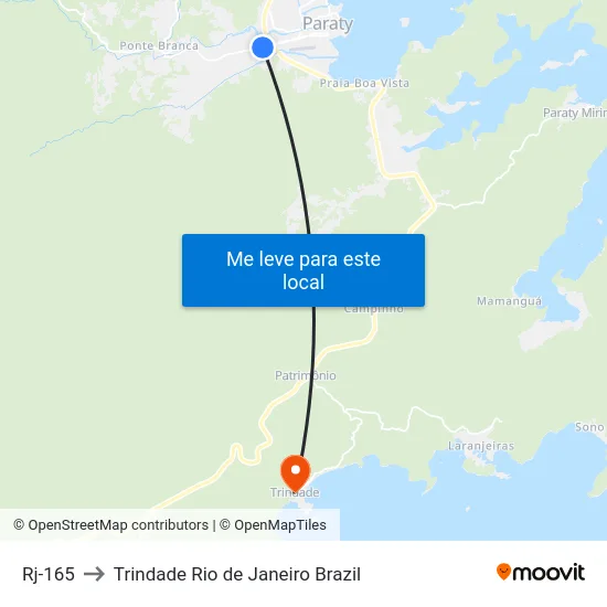 Rj-165 to Trindade Rio de Janeiro Brazil map