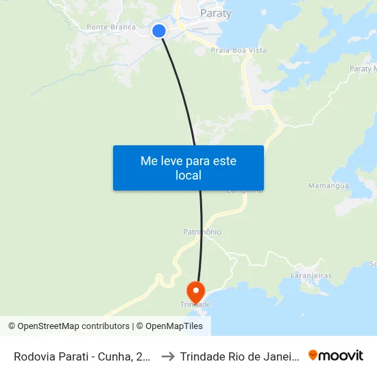 Rodovia Parati - Cunha, 2190-3220 to Trindade Rio de Janeiro Brazil map