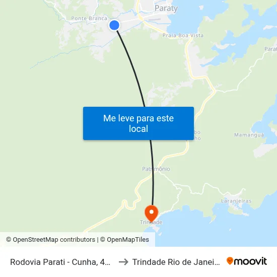 Rodovia Parati - Cunha, 4615-4963 to Trindade Rio de Janeiro Brazil map