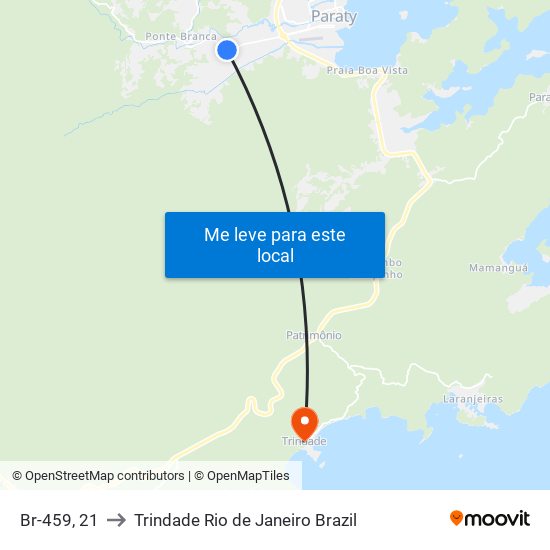 Br-459, 21 to Trindade Rio de Janeiro Brazil map