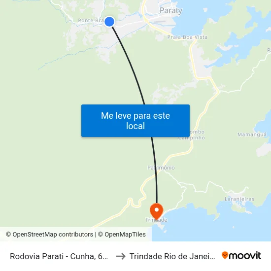 Rodovia Parati - Cunha, 6172-6290 to Trindade Rio de Janeiro Brazil map