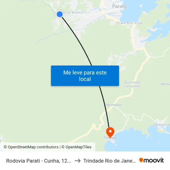 Rodovia Parati - Cunha, 12701-12979 to Trindade Rio de Janeiro Brazil map