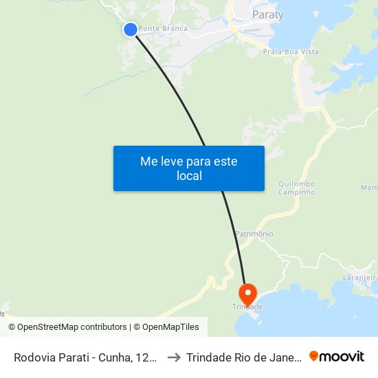 Rodovia Parati - Cunha, 12981-14143 to Trindade Rio de Janeiro Brazil map