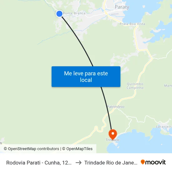 Rodovia Parati - Cunha, 12982-14144 to Trindade Rio de Janeiro Brazil map