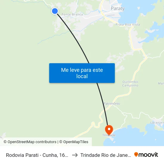 Rodovia Parati - Cunha, 16044-16056 to Trindade Rio de Janeiro Brazil map