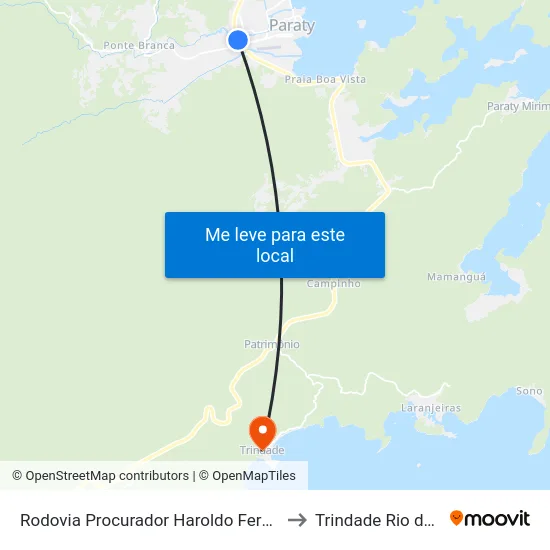 Rodovia Procurador Haroldo Fernandes Duarte, 23444-23456 to Trindade Rio de Janeiro Brazil map
