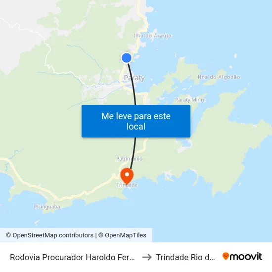 Rodovia Procurador Haroldo Fernandes Duarte, 48977-51731 to Trindade Rio de Janeiro Brazil map