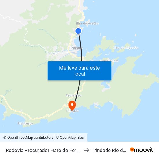 Rodovia Procurador Haroldo Fernandes Duarte, 26232-26280 to Trindade Rio de Janeiro Brazil map