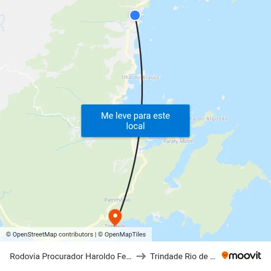 Rodovia Procurador Haroldo Fernandes Duarte, 26213 to Trindade Rio de Janeiro Brazil map