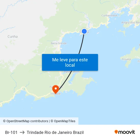 Br-101 to Trindade Rio de Janeiro Brazil map