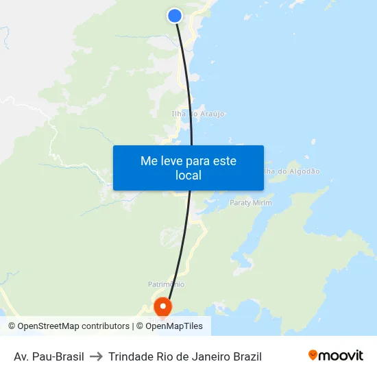 Av. Pau-Brasil to Trindade Rio de Janeiro Brazil map