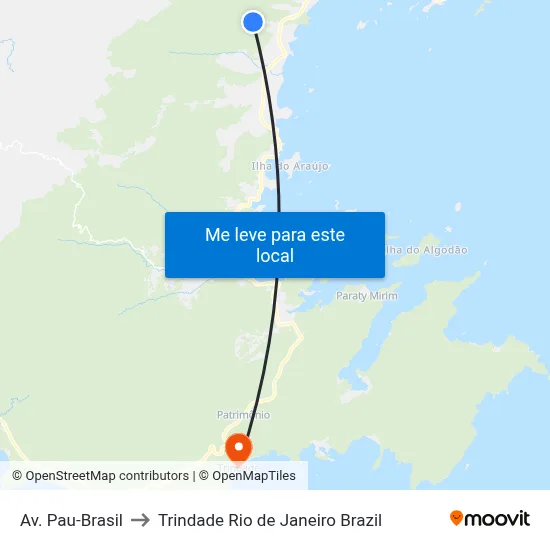 Av. Pau-Brasil to Trindade Rio de Janeiro Brazil map