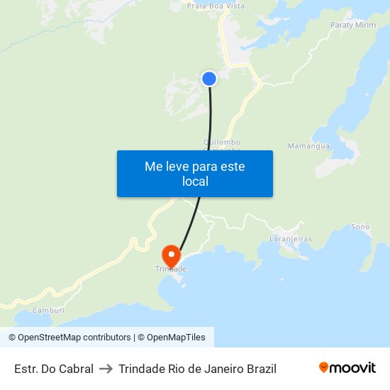 Estr. Do Cabral to Trindade Rio de Janeiro Brazil map