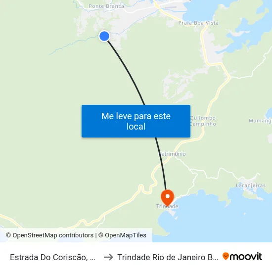 Estrada Do Coriscão, 1001 to Trindade Rio de Janeiro Brazil map