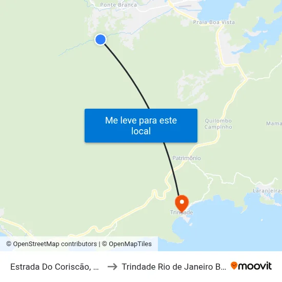 Estrada Do Coriscão, 1001 to Trindade Rio de Janeiro Brazil map