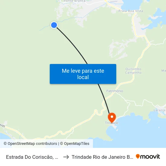 Estrada Do Coriscão, 1001 to Trindade Rio de Janeiro Brazil map