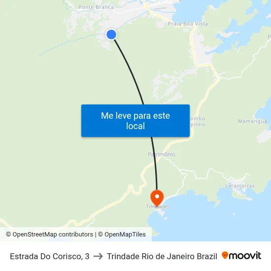 Estrada Do Corisco, 3 to Trindade Rio de Janeiro Brazil map