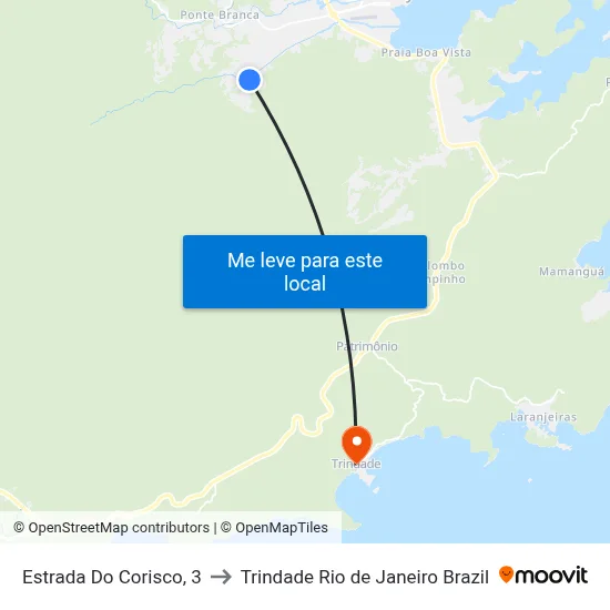 Estrada Do Corisco, 3 to Trindade Rio de Janeiro Brazil map