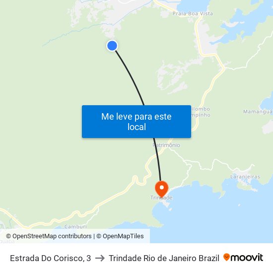Estrada Do Corisco, 3 to Trindade Rio de Janeiro Brazil map