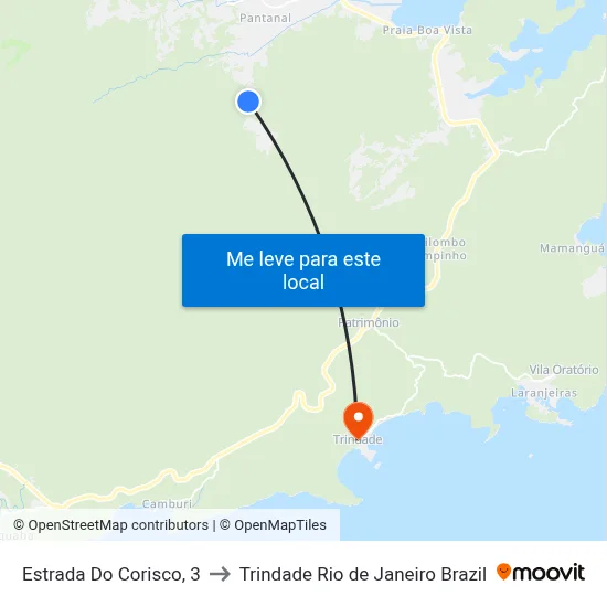Estrada Do Corisco, 3 to Trindade Rio de Janeiro Brazil map