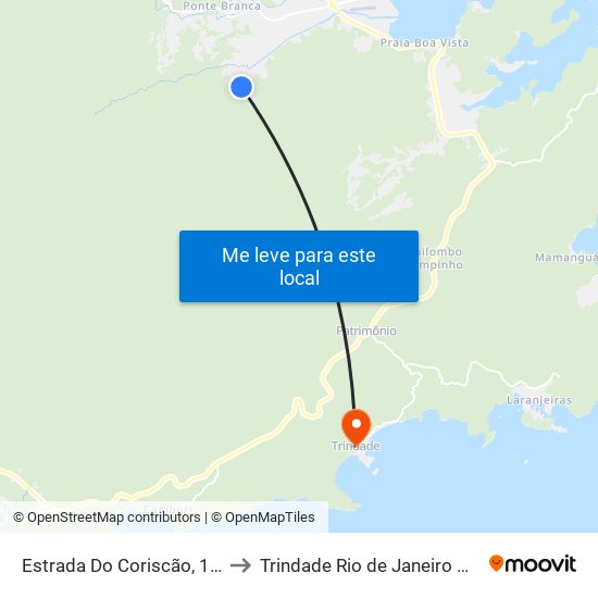 Estrada Do Coriscão, 1001 to Trindade Rio de Janeiro Brazil map