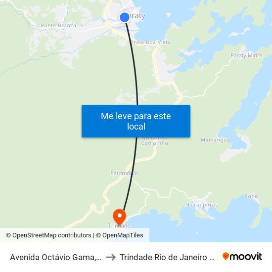 Avenida Octávio Gama, 526 to Trindade Rio de Janeiro Brazil map