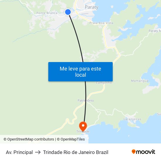 Av. Principal to Trindade Rio de Janeiro Brazil map