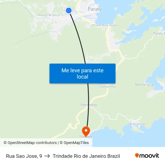 Rua Sao Jose, 9 to Trindade Rio de Janeiro Brazil map
