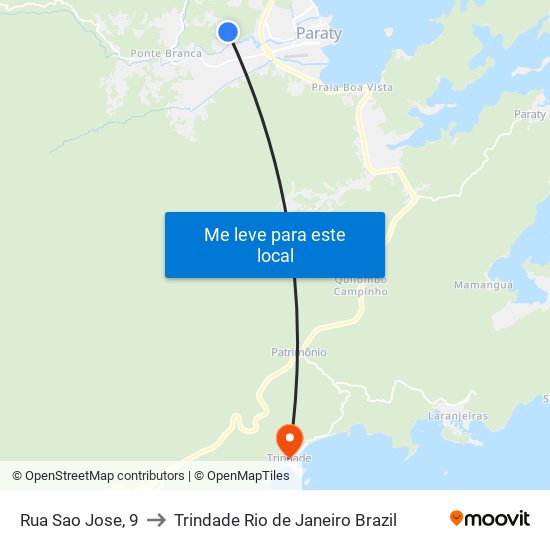 Rua Sao Jose, 9 to Trindade Rio de Janeiro Brazil map