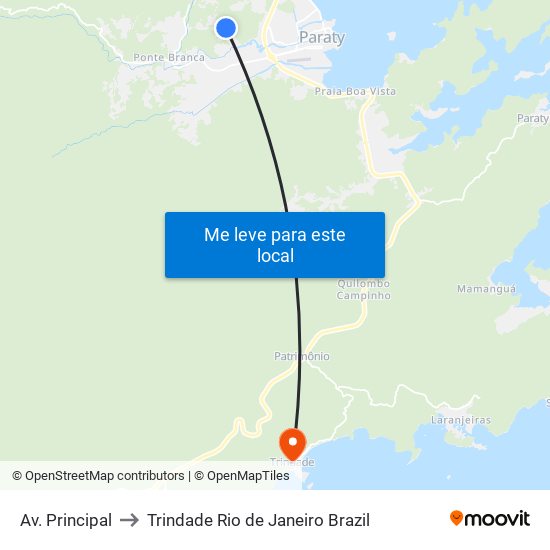 Av. Principal to Trindade Rio de Janeiro Brazil map