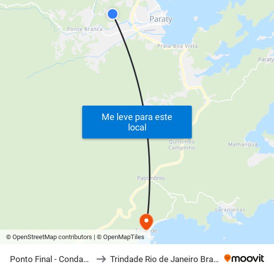 Ponto Final - Condado to Trindade Rio de Janeiro Brazil map