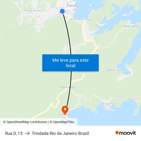 Rua D, 15 to Trindade Rio de Janeiro Brazil map