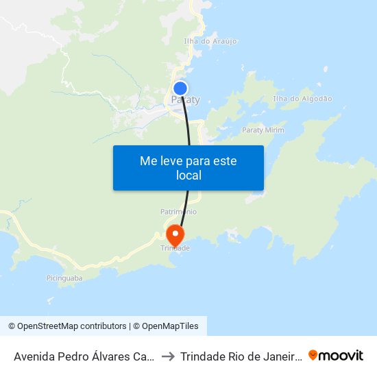 Avenida Pedro Álvares Cabral, 395 to Trindade Rio de Janeiro Brazil map