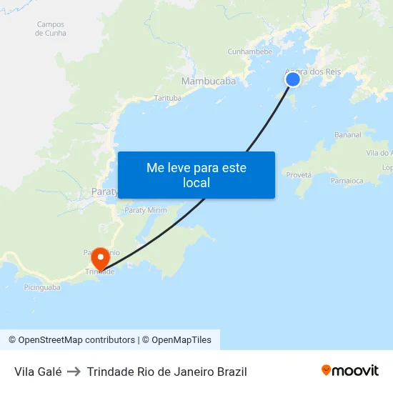 Vila Galé to Trindade Rio de Janeiro Brazil map