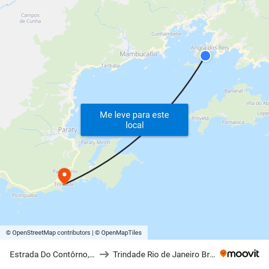 Estrada Do Contôrno, 12 to Trindade Rio de Janeiro Brazil map