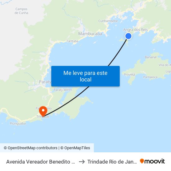 Avenida Vereador Benedito Adelino, 4258 to Trindade Rio de Janeiro Brazil map