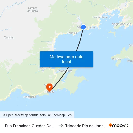 Rua Francisco Guedes Da Silva, 982a to Trindade Rio de Janeiro Brazil map