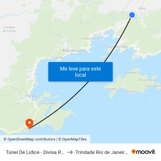 Túnel De Lídice - Divisa Rio Claro to Trindade Rio de Janeiro Brazil map