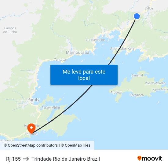 Rj-155 to Trindade Rio de Janeiro Brazil map