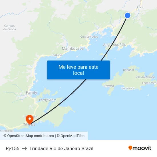 Rj-155 to Trindade Rio de Janeiro Brazil map
