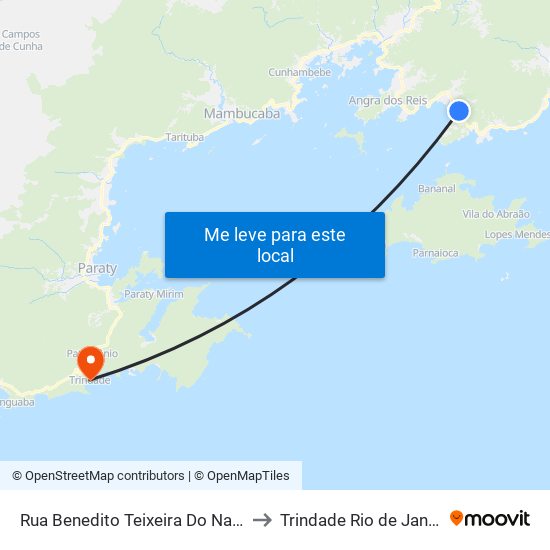 Rua Benedito Teixeira Do Nascimento, 73 to Trindade Rio de Janeiro Brazil map