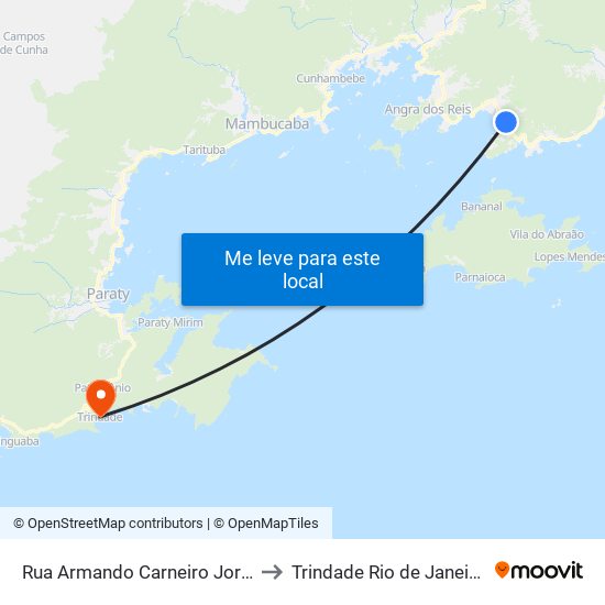 Rua Armando Carneiro Jordão, 199 to Trindade Rio de Janeiro Brazil map