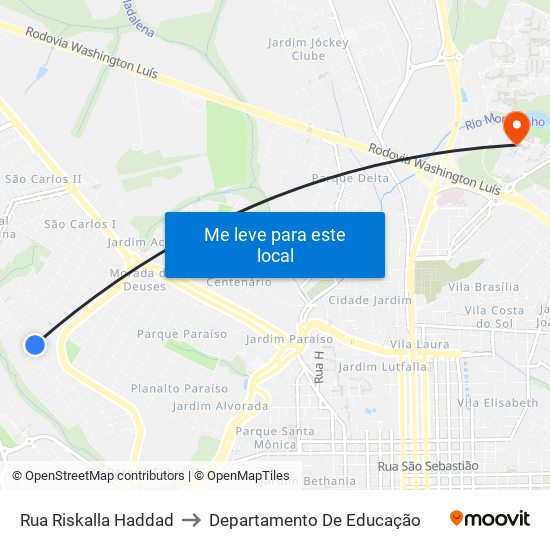 Rua Riskalla Haddad to Departamento De Educação map