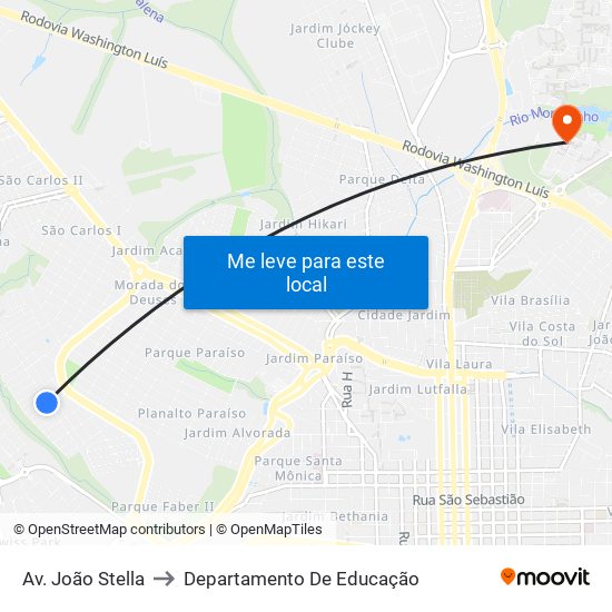 Av. João Stella to Departamento De Educação map