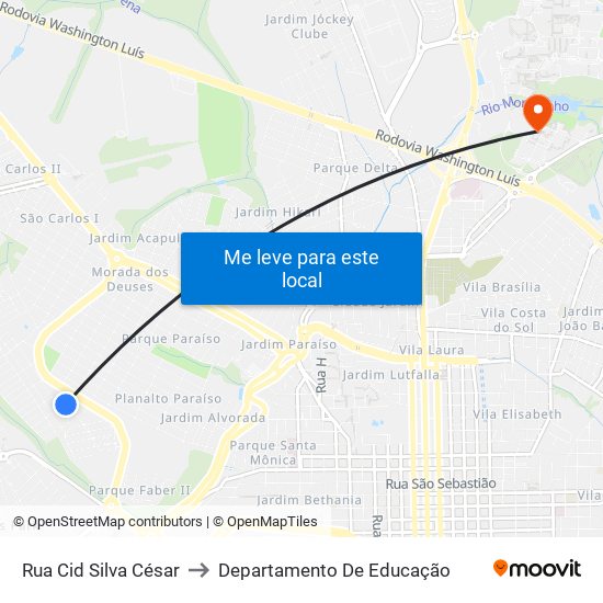 Rua Cid Silva César to Departamento De Educação map