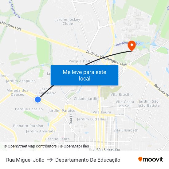 Rua Miguel João to Departamento De Educação map