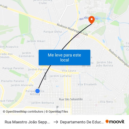 Rua Maestro João Seppe - Cid to Departamento De Educação map