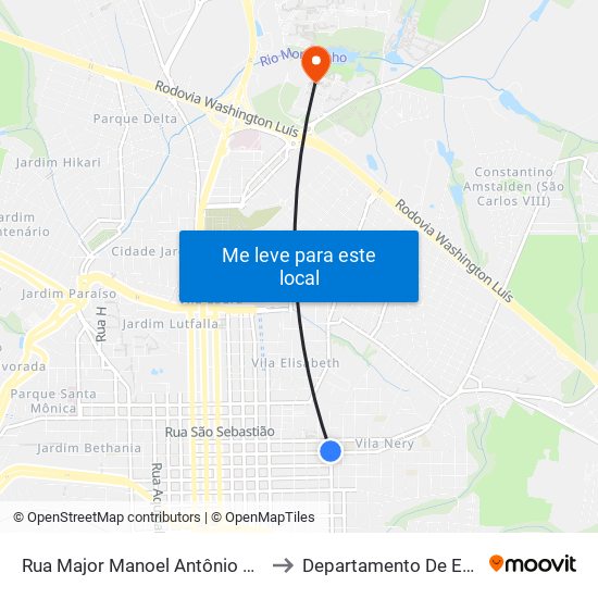 Rua Major Manoel Antônio Matos (P1) to Departamento De Educação map