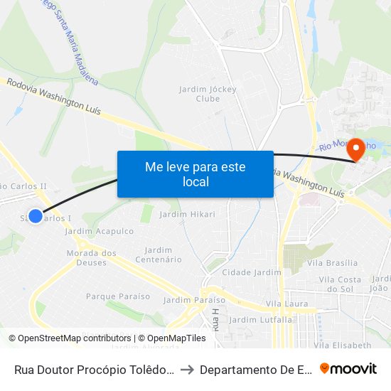Rua Doutor Procópio Tolêdo Malta (P2) to Departamento De Educação map