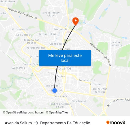 Avenida Sallum to Departamento De Educação map